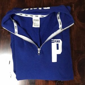 blue PINK quarter zip